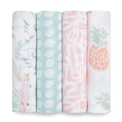 Lot De 4 Maxi-Langes Mousseline Tropicalia De Aden + Anais Essentials