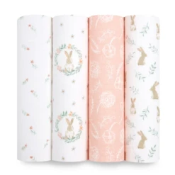 Lot De 4 Maxi-Langes Mousseline Blushing Bunnies De Aden + Anais Essentials
