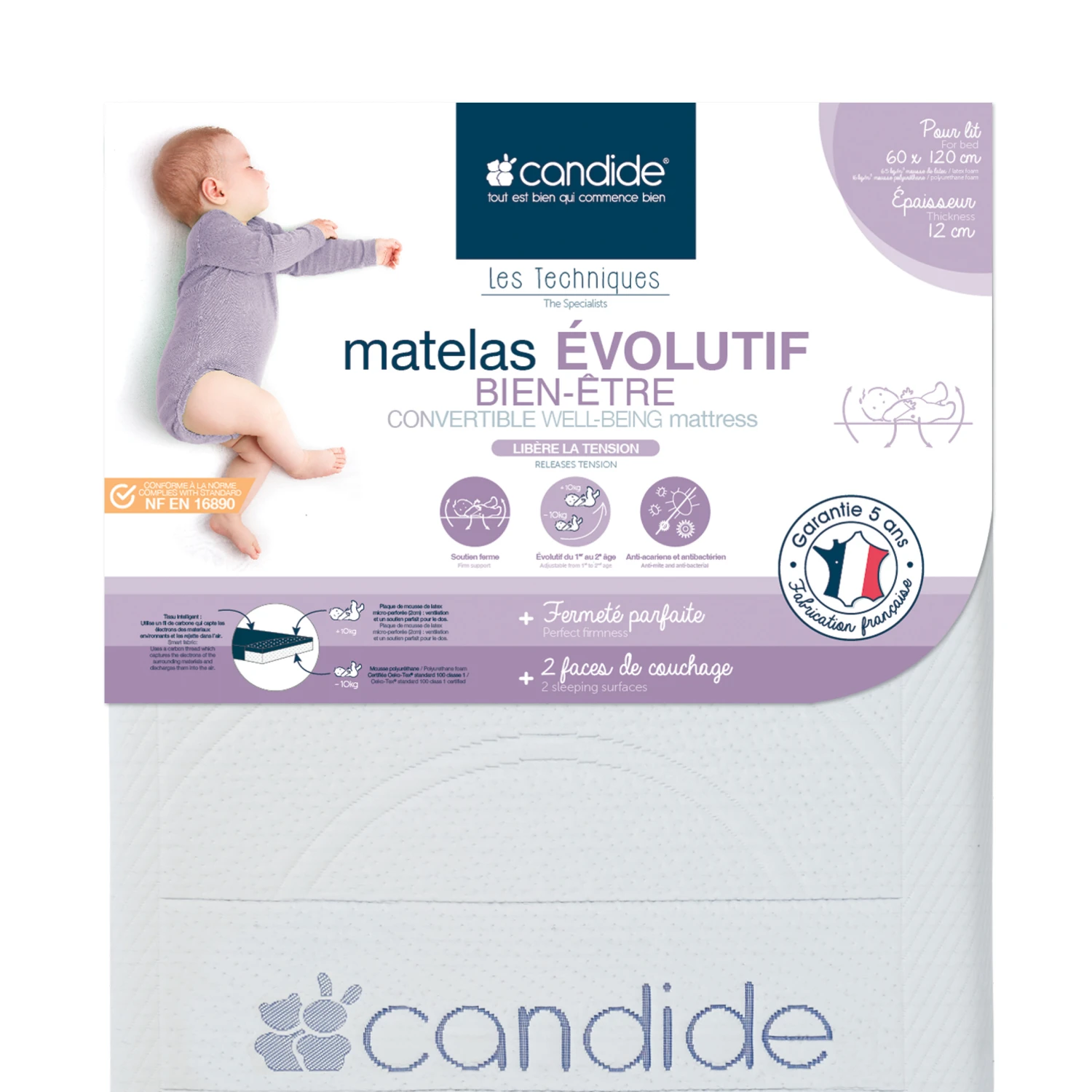 Matelas évolutif Bien-être Blanc De Candide – Image 3